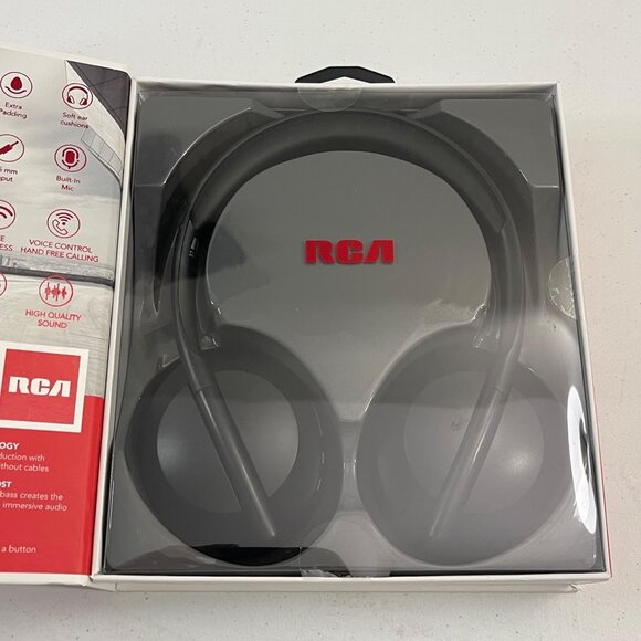 RCA Immersive Bluetooth Audio Headphones With Bass Boost, Black, New - Picture 9 of 12